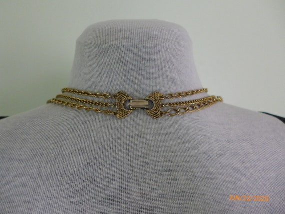 Vintage Art Deco Locket Pendant Necklace, 3 Tripl… - image 7