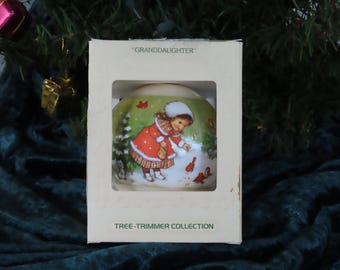 Vintage Christmas Ornament Hallmark Keepsake "GRANDDAUGHTER" 1979 Original Box Made in USA