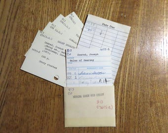 Vintage 1928 Joseph Conrad Ephemera Pack: Library Pocket, Cards, Slip