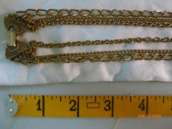 Vintage Art Deco Locket Pendant Necklace, 3 Tripl… - image 9