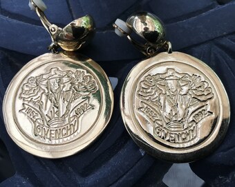 Rare Parisian GIVENCHY Earrings French Haute Couture 40TH Anniversary 1952-1992 Clip On