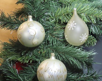 Vintage Hand Painted Mercury Glass Ornaments, Made in Italy (Lot 3)