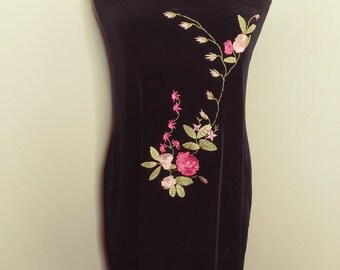 black velvet tube dress