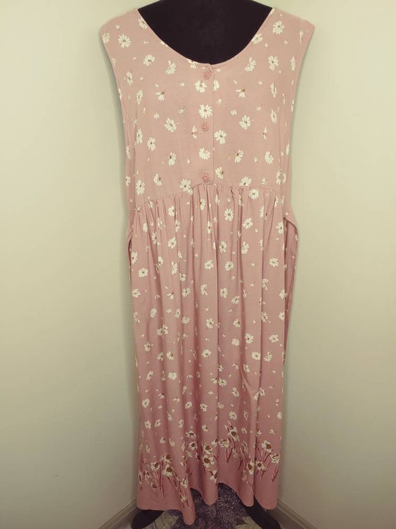 Vintage 1990s Prairie Floral pink peasant sundress