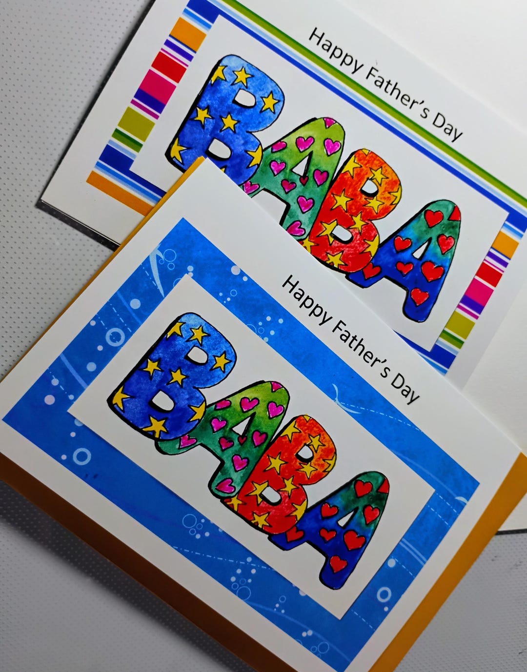 Personalized Baba Father's Day Card: Watercolor Letter Art - Etsy