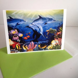 Under Water Tropical Dolphin Card
