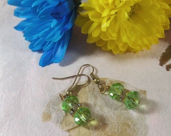 Handmade Crystal Earrings for pierced ears.