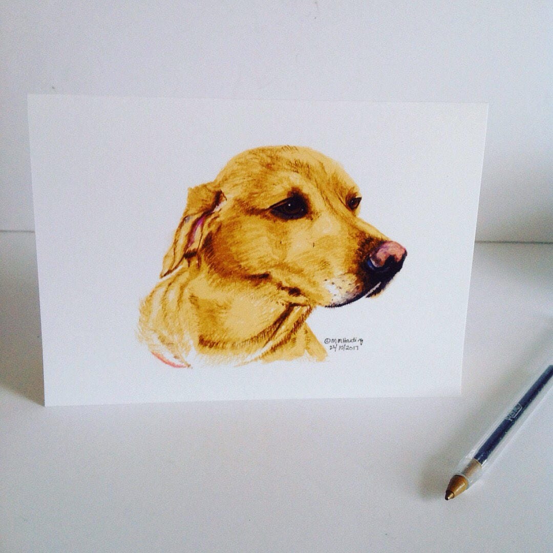 Red Fox Labrador Greeting Card Labrador Greeting Card Etsy Uk