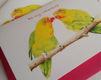 Love Birds Kissing Card, A6 size