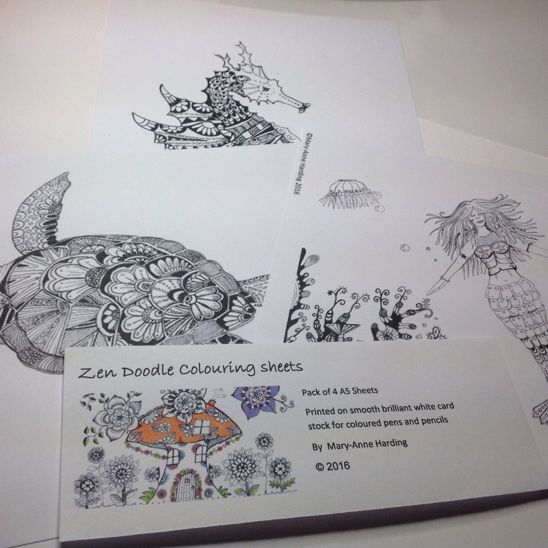Set of 3 Sea Life Colouring Sheets - Etsy