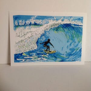 Ink & Watercolour Surfing Illustration Print