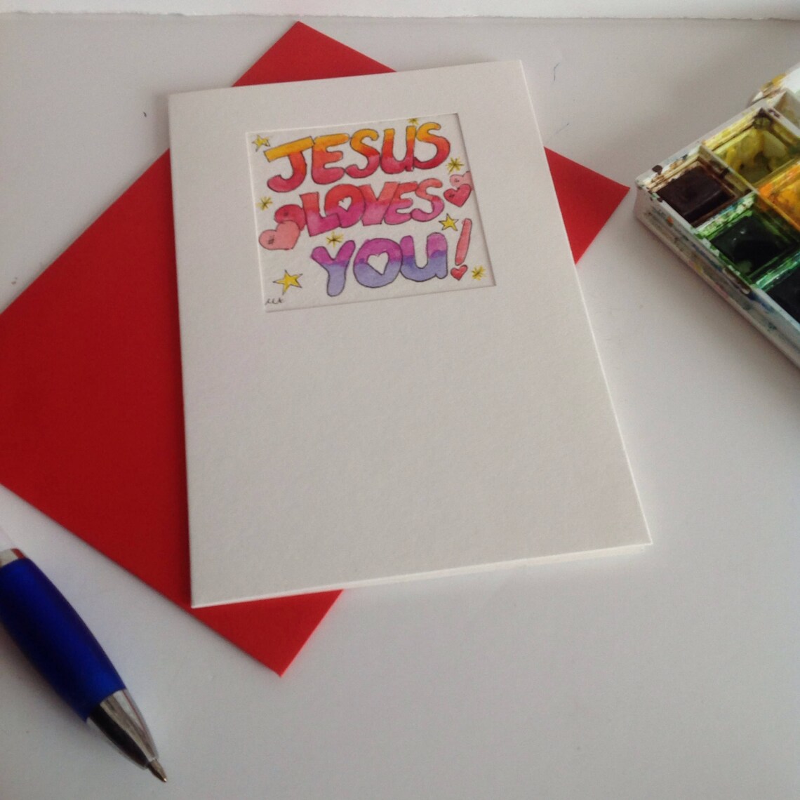Jesus Loves You Christian Art Card Scripture Art Card | Etsy