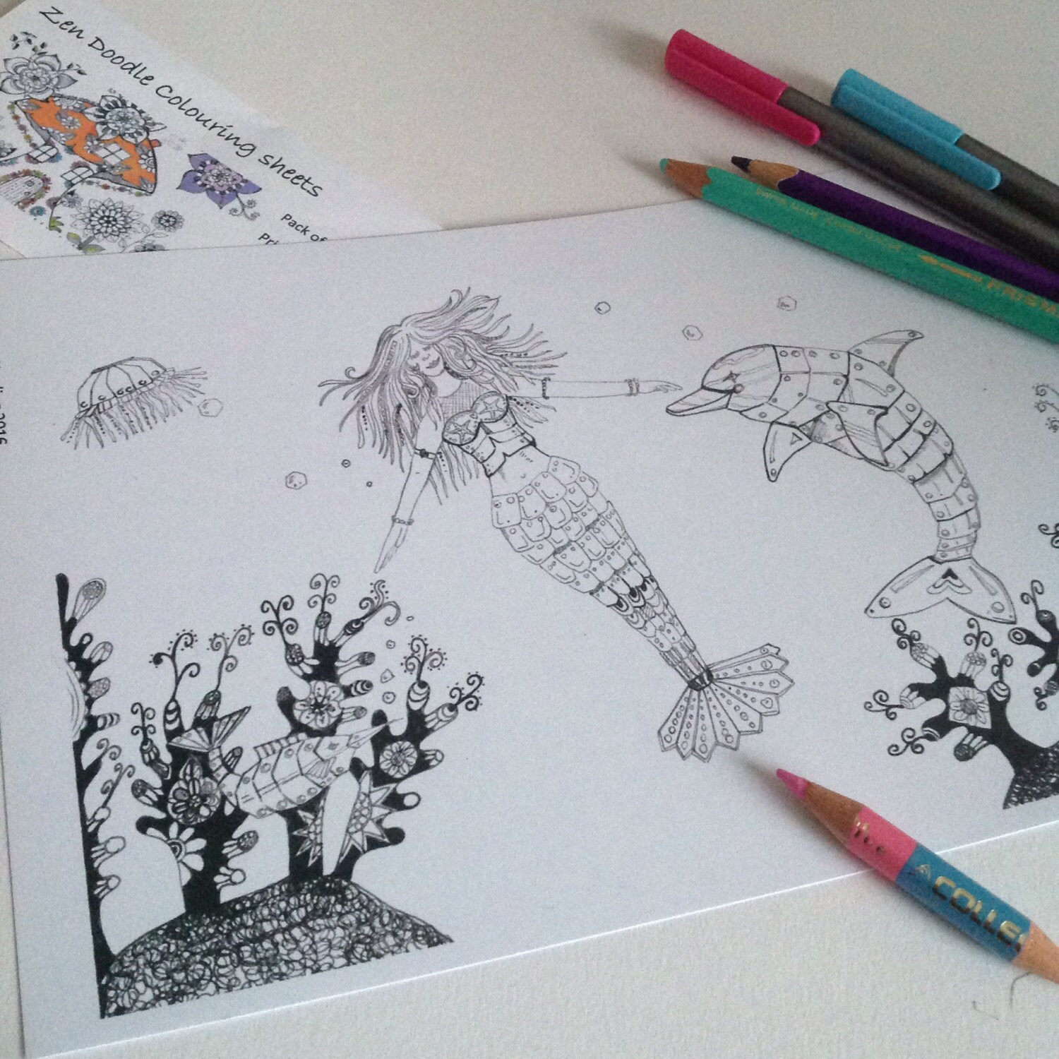 Set of 3 Sea Life Colouring Sheets - Etsy