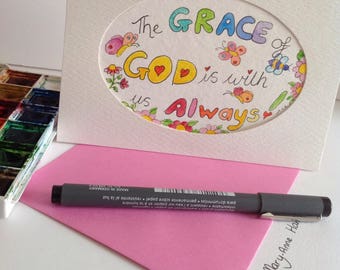 The Grace of God is With Us Always Christian Card,Encouragement Card,Bible Verse Card, Scripture Verse Card, Christian Card, Affirmation Car