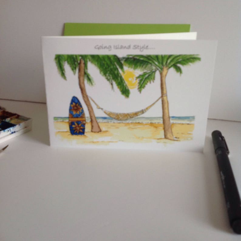Hammock Beach Surfboard Card, A6 size. image 5