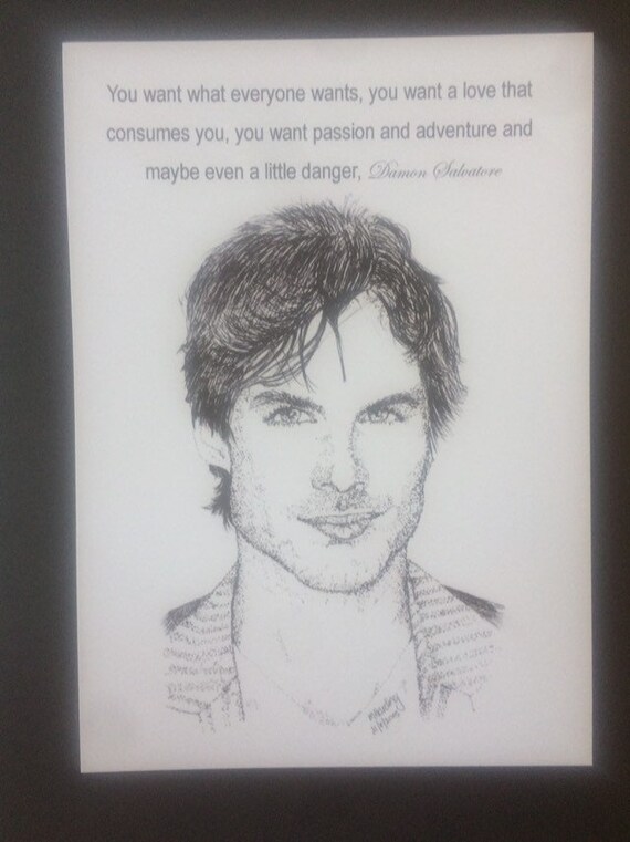 Damon Salvatore The Vampire Diaries Quote Print Drawn Print Etsy Hong Kong
