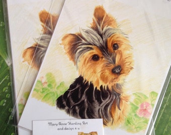 Yorkshire Terrier Puppy Illustration Print