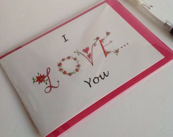 I Love You Card, A6 size
