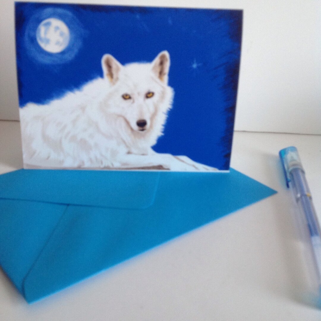 White Wolf Card, A6 Size - Etsy UK