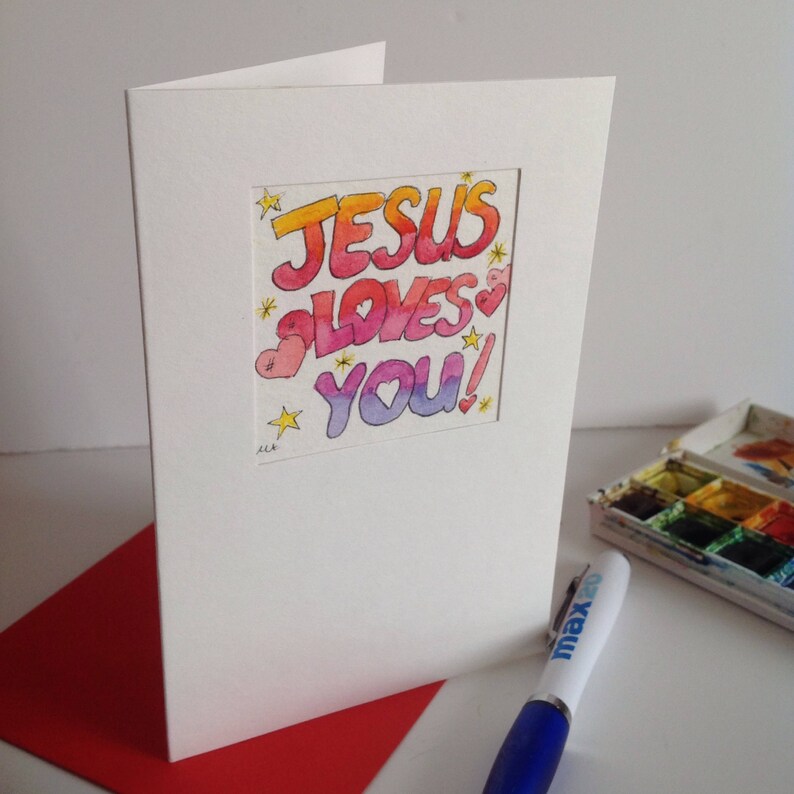 Jesus Loves You Christian Art Card Scripture Art Card | Etsy