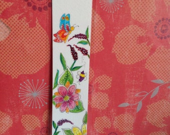 Hand Painted Bookmarks.Floral Bookmark Design,Original Zen Doodle Art bookmark.Gift for book lovers,Art Bookmark