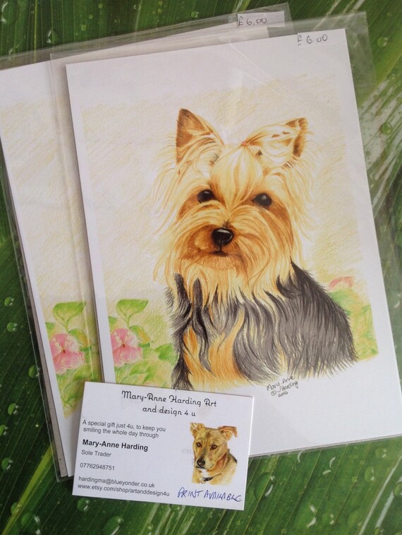 Yorkshire Terrier Wydrukować Miniaturowe Yorki Pies Drukowanie Dar Yorkshire Terrier Pies Wielbiciel Prezent Srebrny I Tan Yorkie Drukowania