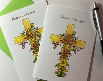 Cross wrapped in Flower Vines, A6 size.