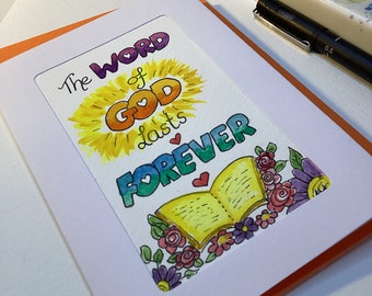 The Word of God lasts forever Scripture Card