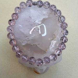 Hematite in Pink Quartz Crystal Bracelets | 8mm