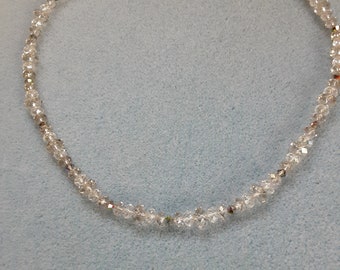 Swarovski crystal necklace- Silver shade, crystal ab and Vitrial