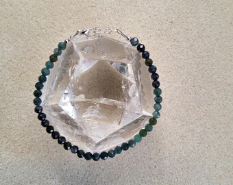 Natural Paraiba blue Tourmaline- faceted gradient shaded indicolite 4.0mm adjustable bracelet