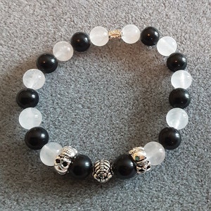 Moonstone/Black Obsidian (skull & Pixiu)