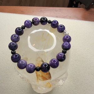 Russian Purple Charoite and shungite stretch bracelet