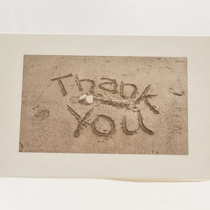 8 cartes de remerciement de plage. Jeu de cartes. Merci pour le mariage. Carte de remerciement sable. Blanc à l'intérieur.