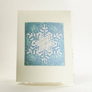 Everest Snowflake Card. Karta świąteczna z nadrukiem wypukłym. Zestaw 6 lub pojedyncza karta. Wewnątrz puste lub świąteczne życzenia.