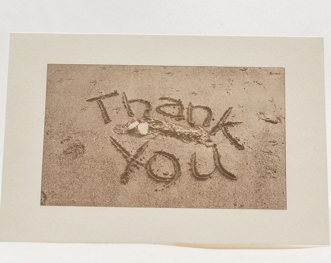 8 Beach Thank You Cards. Set of cards. Wedding Thank You. Sand Thank you card. Blank inside.