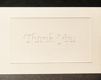 8 Thank You Card Set. White Thank You note. Stationery gift. Pack of 8 cards. Blank inside.