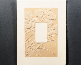 6 Iris Frame cards.Letterpress Flower cards.Plant cards.Iris cards Set of 6 cards.Blank inside.