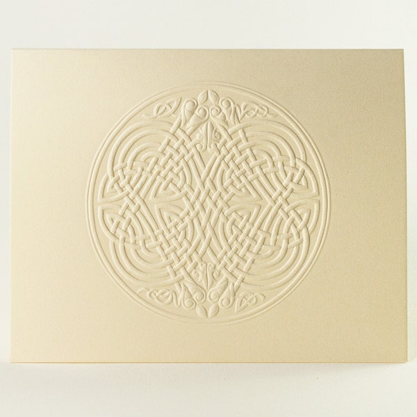 6 Celtic Eagle Knot Embossed Cards. Letterpress Knot card. Stationery set. Valentine's Day cards. Blank inside.