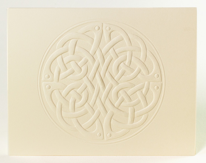 6 Celtic Round Knot Embossed Cards. Letterpress Knot card. Stationery set. Valentine's Day cards. Love cards. Blank inside.