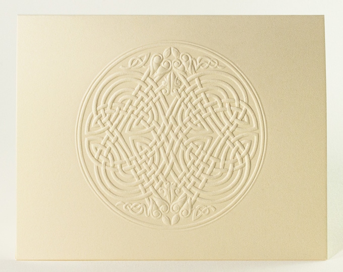 6 Celtic Eagle Knot Embossed Cards. Letterpress Knot card. Stationery set. Valentine's Day cards. Blank inside.