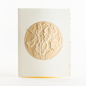 Ensemble de 6 cartes Iris, fleurs, typographie Carte florale Lot de 6 cartes en relief. Intérieur vierge.