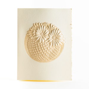 6 cartes cactus.Cartes florales en relief.Cartes botaniques.Lot de 6 cartes. Blanc à l'intérieur.