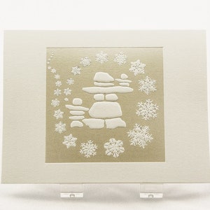 Carte de voeux de flocons de neige. Carte de Noël en famille. Jeu de 6 cartes ou carte unique. Blanc à l'intérieur.