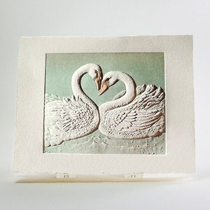Swans Card Love Card Valentine Card.Anniversary card.Set of 6 cards or Single Card. Blank inside.