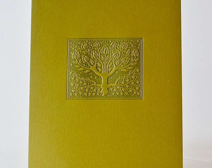 Letterpress Love Tree Card: Anniversary, Valentine, Wedding Embossed Greeting – Blank Inside