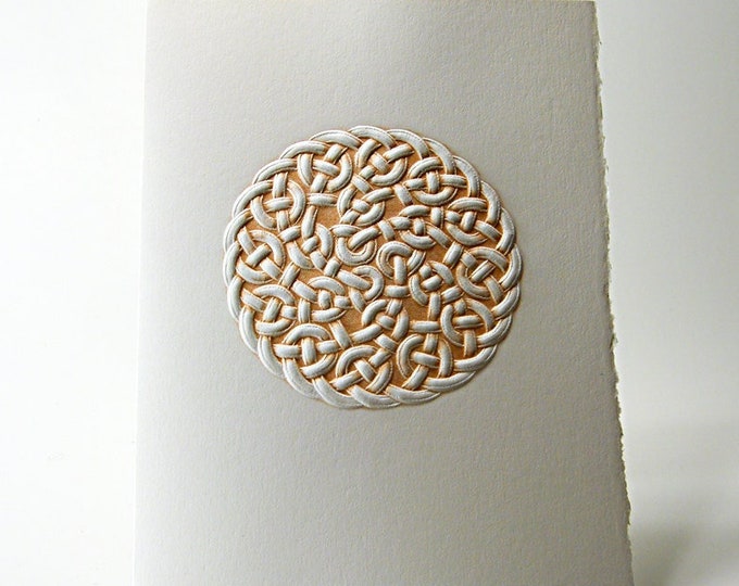Celtic Filigree Knot Card. Celtic Note card.Valentine’s Day card. Love knot card. Embossed card.Set of 6 cards or Single Card. Blank Inside.