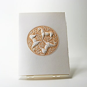 Carte de cheval celtique. Carte de cheval typographique. Paquet de 6 cartes ou carte unique. Blanc à l'intérieur.