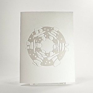 Carte de vœux perle. Carte de Noël typographique. Carte de voeux de saison. Carte de danse inukshuk. Une carte ou un jeu de 6 cartes. Blanc à l'intérieur.