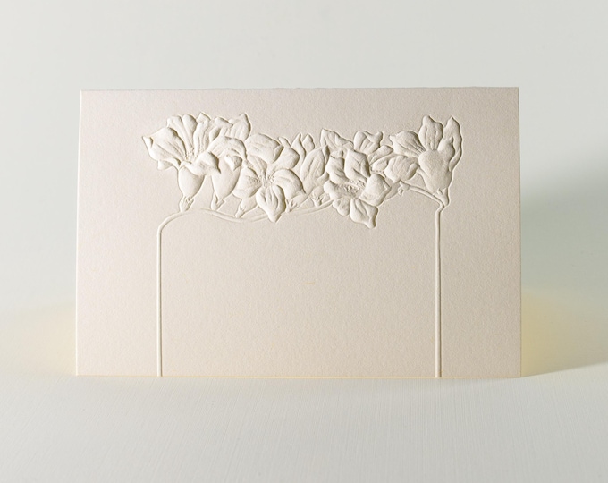 8 Freesia Embossed Cards. Stationery gift. Floral cards. Botanical cards. Easter card.Set of 8 cards with envelopes. Blank inside.
